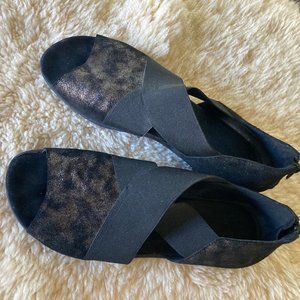 black/bronze shoes/sandals, size 10